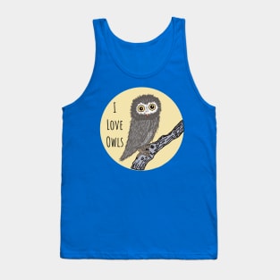 Cute Fuzzy Baby Owl Tank Top